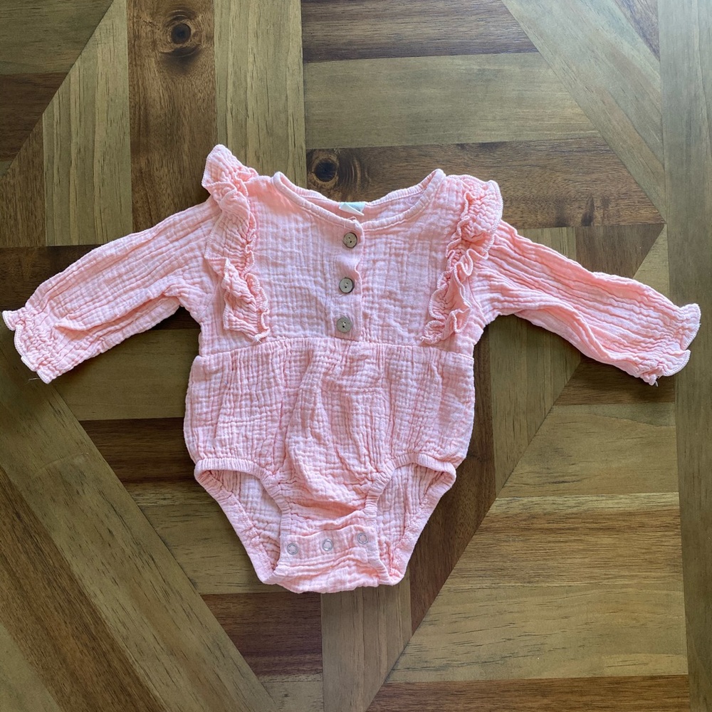 9-12m Cotton Romper Ruffle One-Piece Bodysuit
